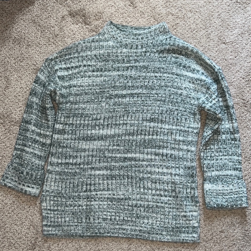 Old Navy - Olive Heather Mock-Neck Rob-Knit Tunic Sweater